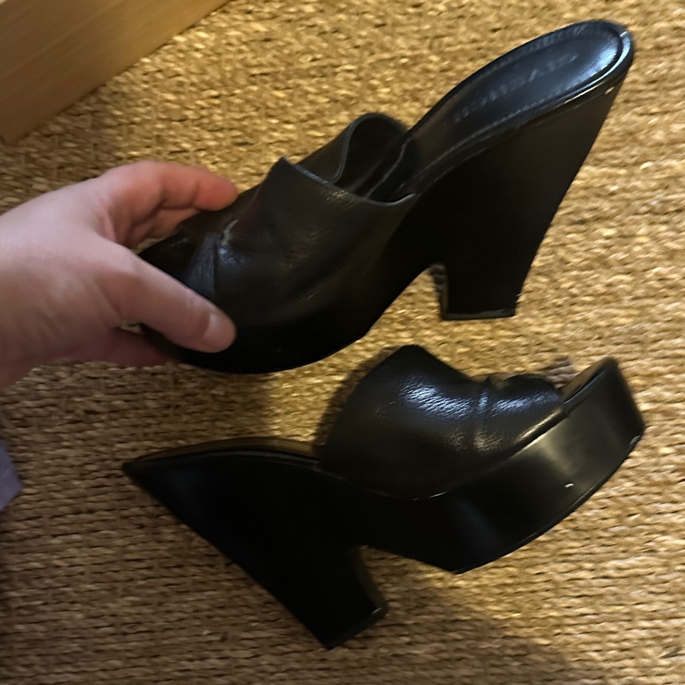 Givenchy Black Leather Platform Mules bought in 2002